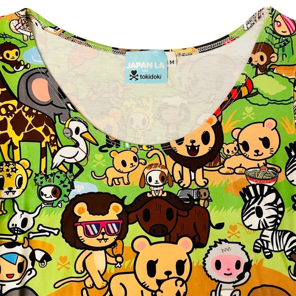 JapanLA x Tokidoki Midriff Crop Top Savannah Jungle Safari Animals Women Medium - Picture 3 of 3